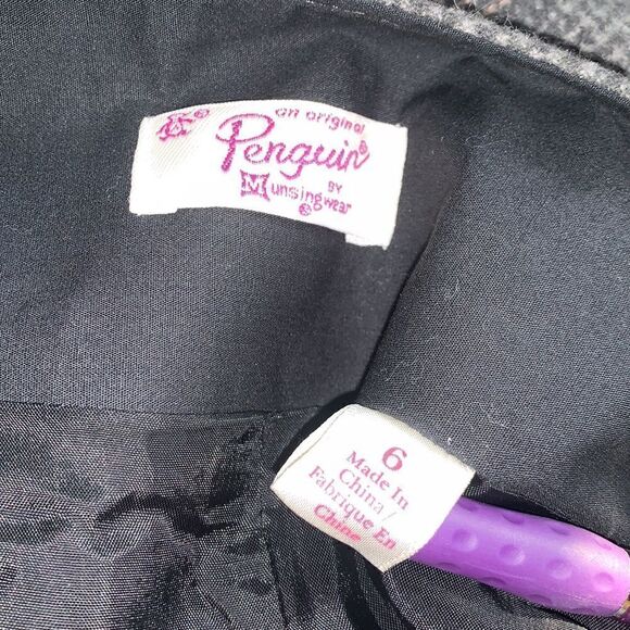 Penguin Grey and Tan Wool Plaid Mini Pencil Skirt | Size 6 - Picture 6 of 7